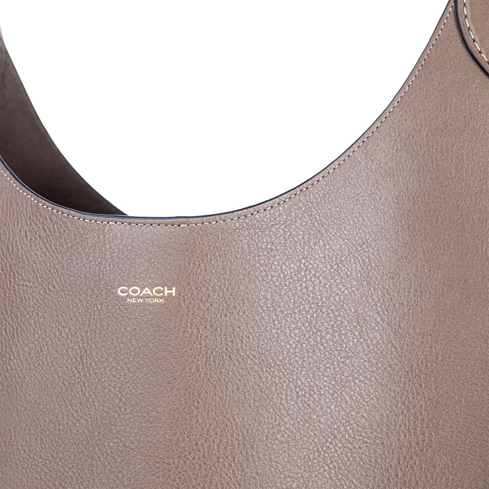 NWT COACH Brooklyn 39 Large Leather Shoulder Bag CU044 Dark Stone Tan $495 - Picture 7 of 11